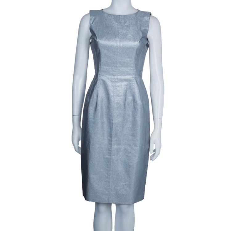 Pre Owned Dolce and Gabbana Silver Sleeveless Dress M