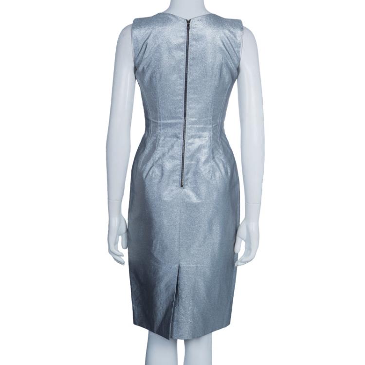 Pre Owned Dolce and Gabbana Silver Sleeveless Dress M