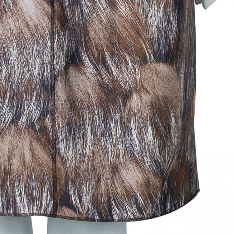 Pre Owned Dolce and Gabbana Brown Animal Print Broad Strap Dress S