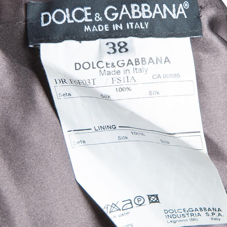 Pre Owned Dolce and Gabbana Brown Animal Print Broad Strap Dress S