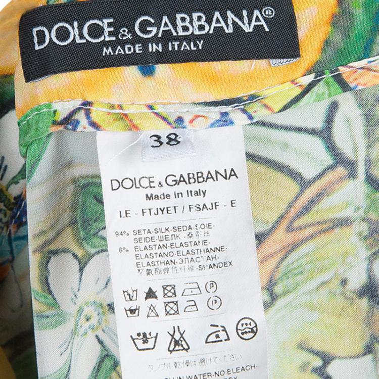 Pre Owned Dolce And Gabbana Multicolored Floral Print Silk Trousers S