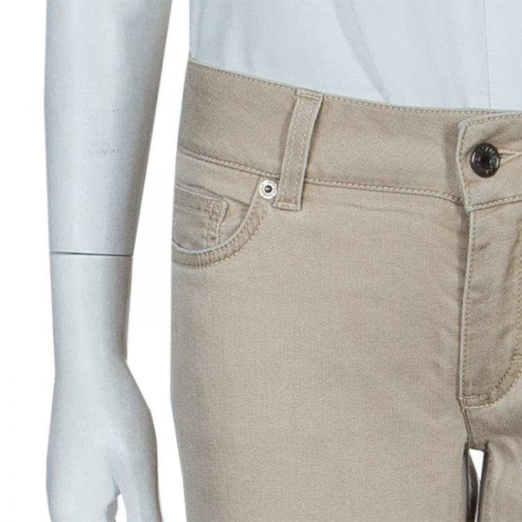 Pre Owned Dolce And Gabbana Beige Flared Jeans M
