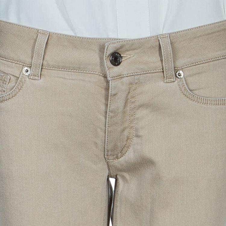 Pre Owned Dolce And Gabbana Beige Flared Jeans M