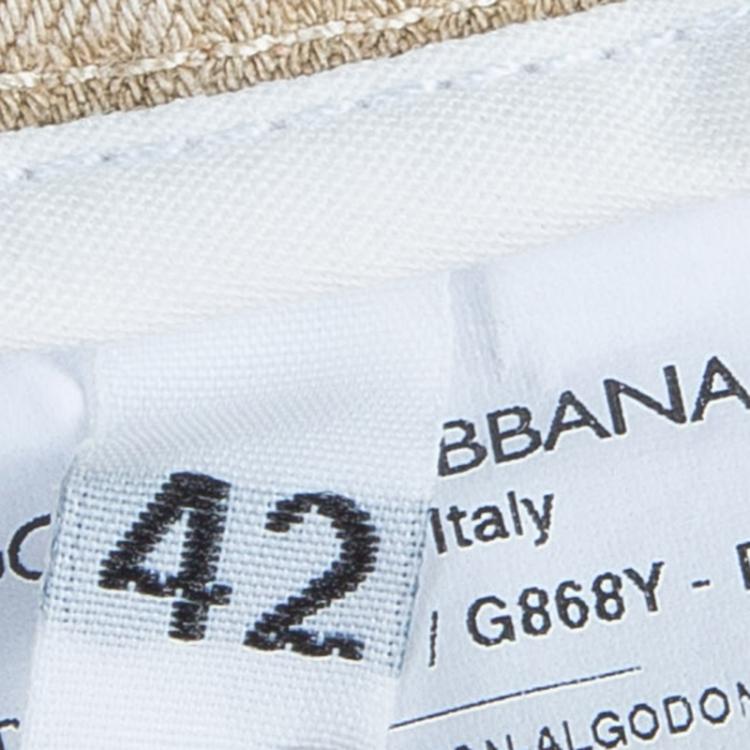 Pre Owned Dolce And Gabbana Beige Flared Jeans M