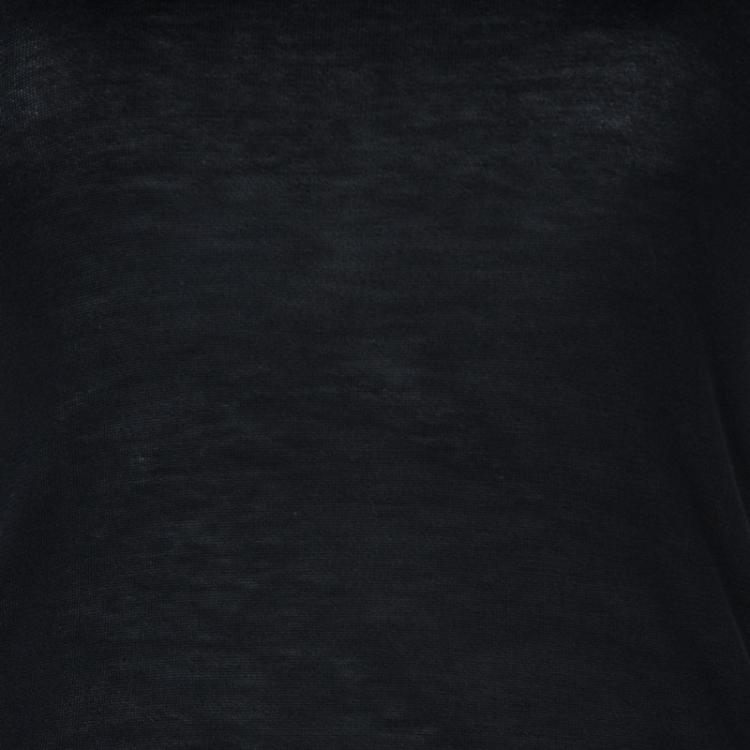 Pre Owned Dolce and Gabbana Black Floral Knit Top S