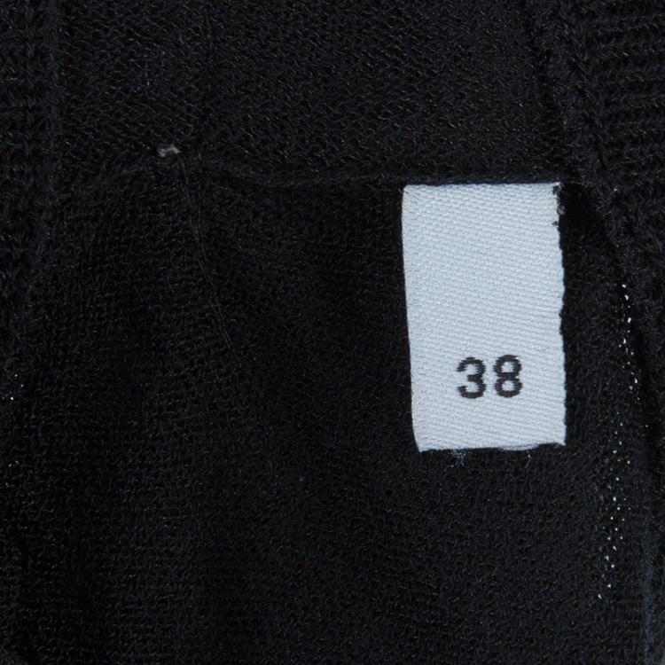 Pre Owned Dolce and Gabbana Black Floral Knit Top S