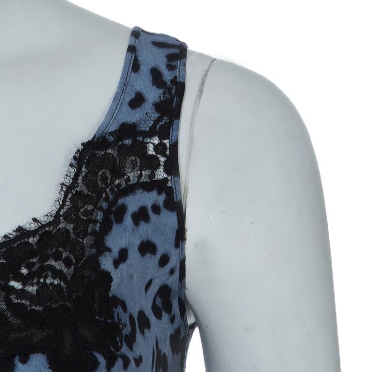Pre Owned Dolce and Gabbana Leopard Print Sleeveless Top S