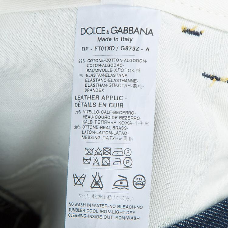 Pre Owned Dolce and Gabbana Blue Dark Wash Denim Skinny Pretty Jeans S