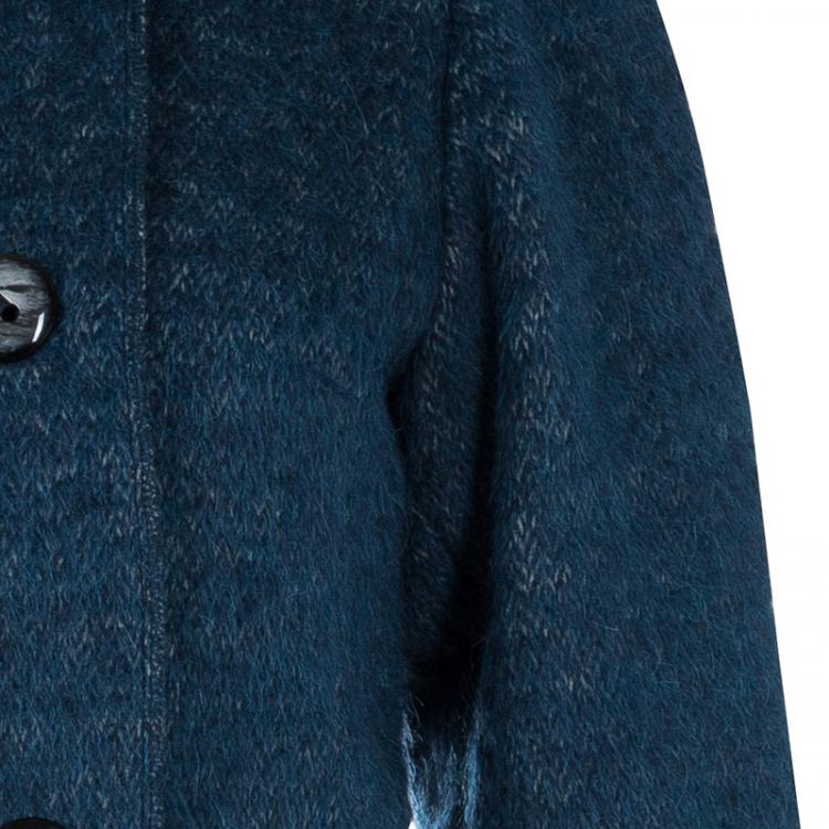 Pre Owned Dolce and Gabbana Blue Wool Double Breasted Jacket S