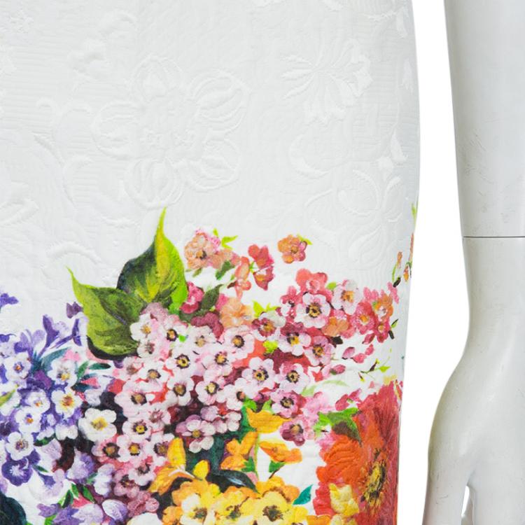 Pre Owned Dolce and Gabbana Floral Pencil Skirt M