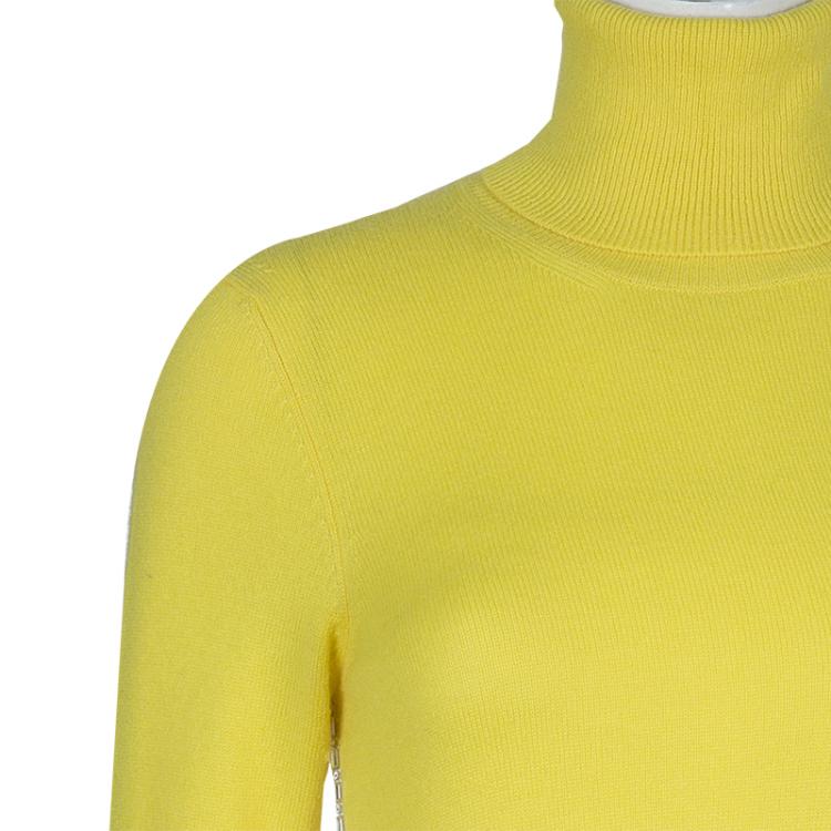 Pre Owned Dolce and Gabanna Yellow Turtleneck Knit Sweater M