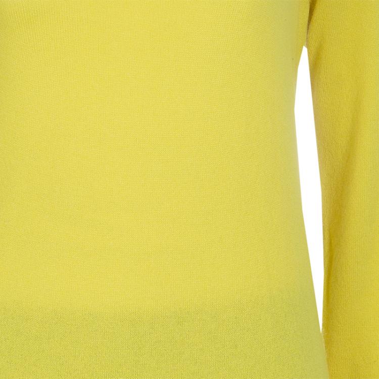 Pre Owned Dolce and Gabanna Yellow Turtleneck Knit Sweater M