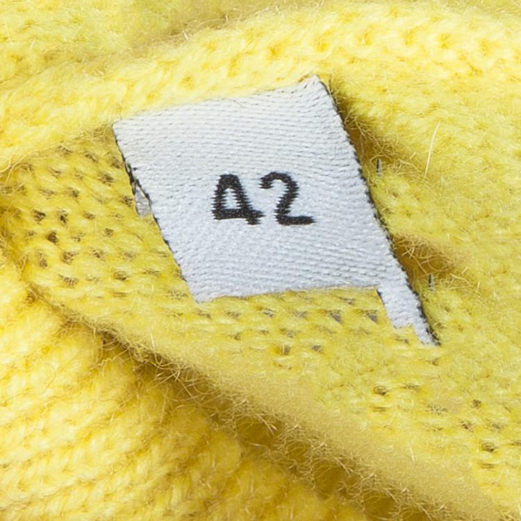Pre Owned Dolce and Gabanna Yellow Turtleneck Knit Sweater M