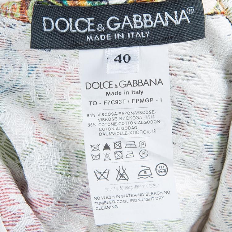 مملوكة مسبقًا Dolce and Gabbana Multicolor Floral Print Brocade Sleeveless Crop Top S