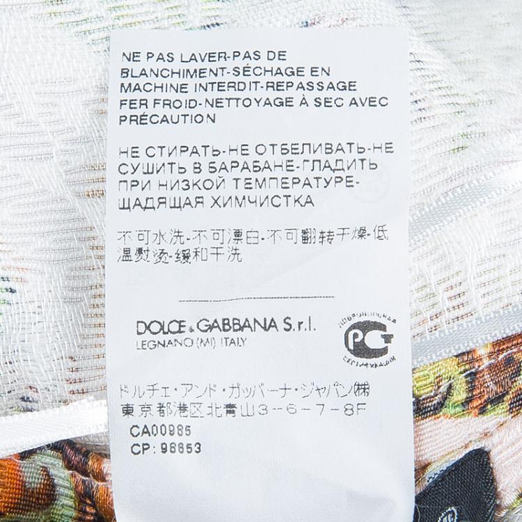 مملوكة مسبقًا Dolce and Gabbana Multicolor Floral Print Brocade Sleeveless Crop Top S