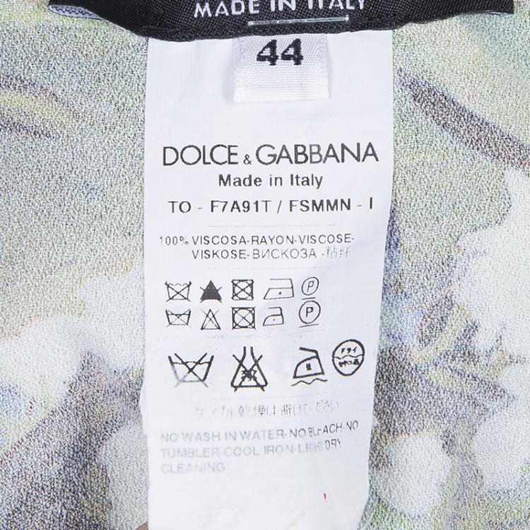 Pre Owned Dolce and Gabbana Brown Floral Print Top M