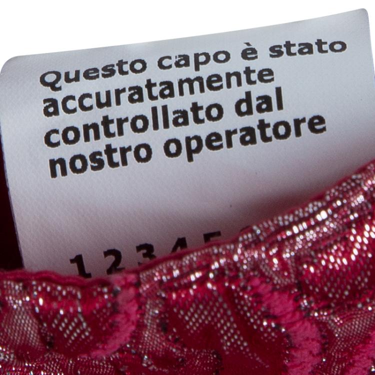 Pre Owned Dolce and Gabbana Red Embossed Lurex Jacquard Balloon Skirt S