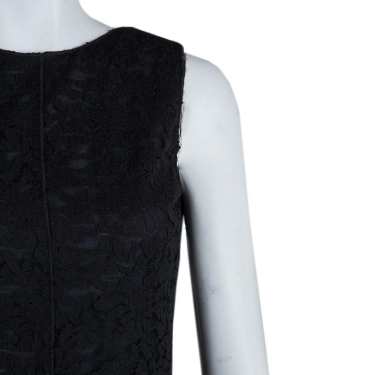 Pre Owned Dolce and Gabbana Black Lace Sleeveless Dress M
