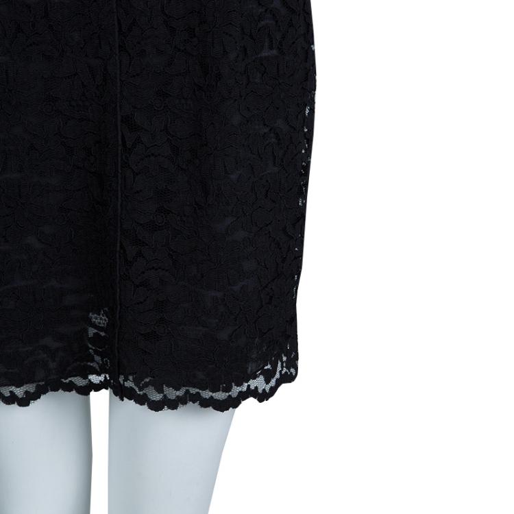 Pre Owned Dolce and Gabbana Black Lace Sleeveless Dress M