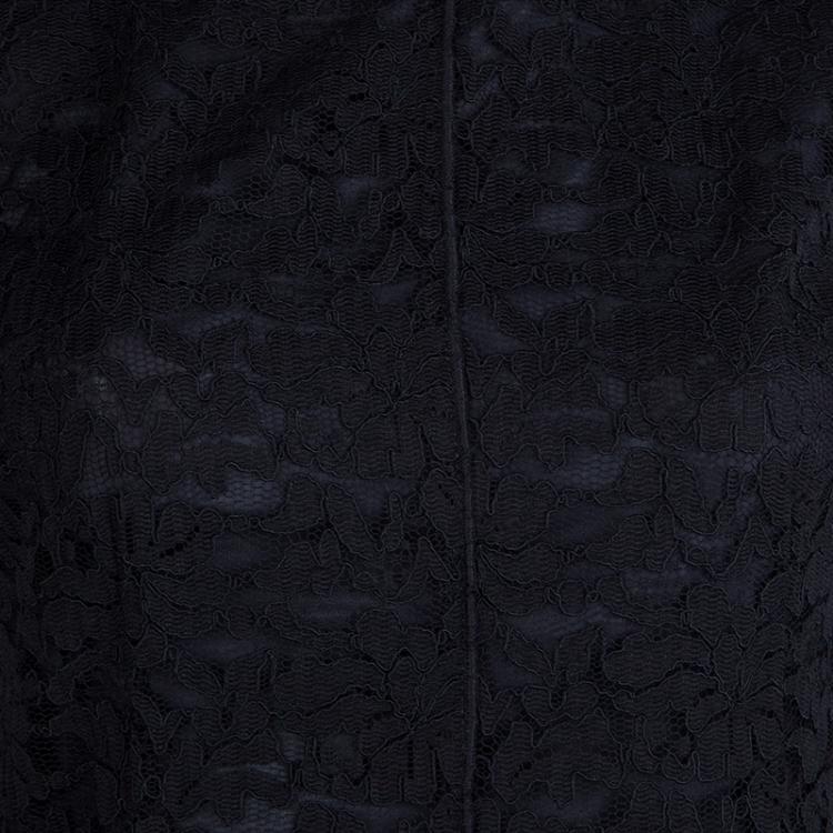 Pre Owned Dolce and Gabbana Black Lace Sleeveless Dress M