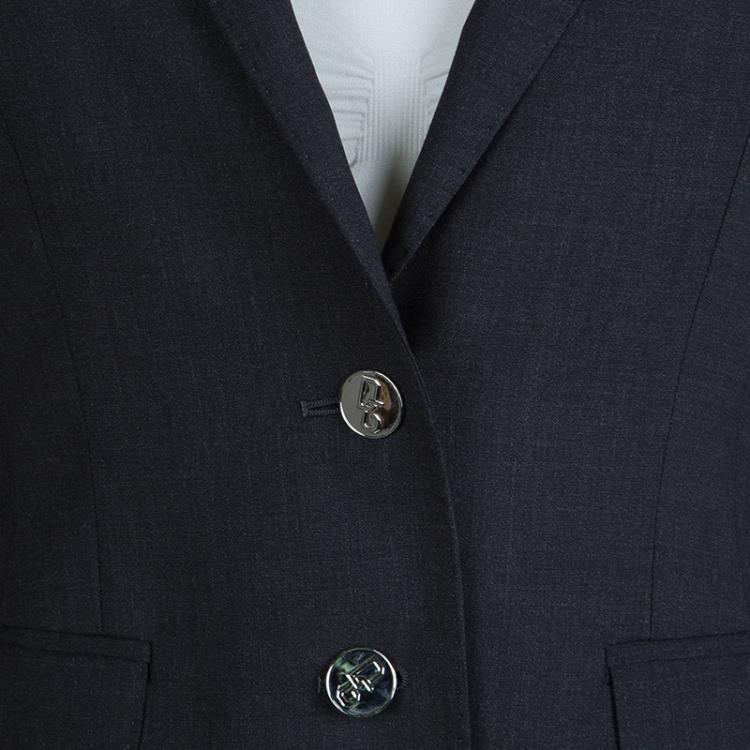 Pre Owned Dolce And Gabbana Dark Grey Fitted Blazer S