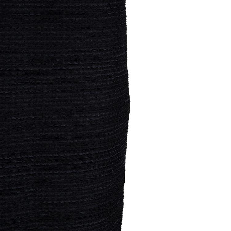 Pre Owned Dolce and Gabbana Black Textured Skirt Suit S