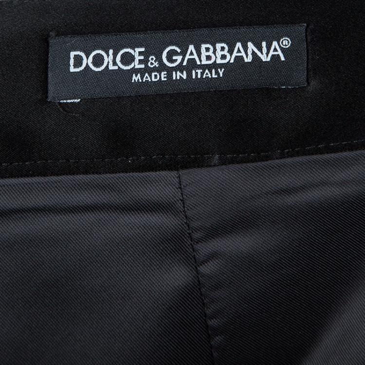 Pre Owned Dolce and Gabbana Black Satin Skirt L