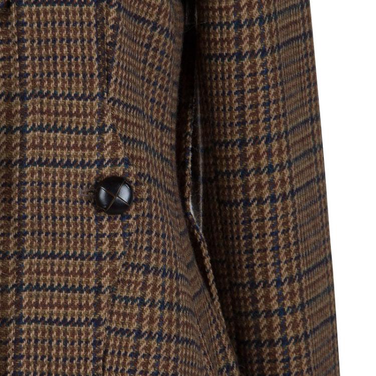 Pre Owned Dolce and Gabbana Brown Houndstooth Lambswool Blazer M