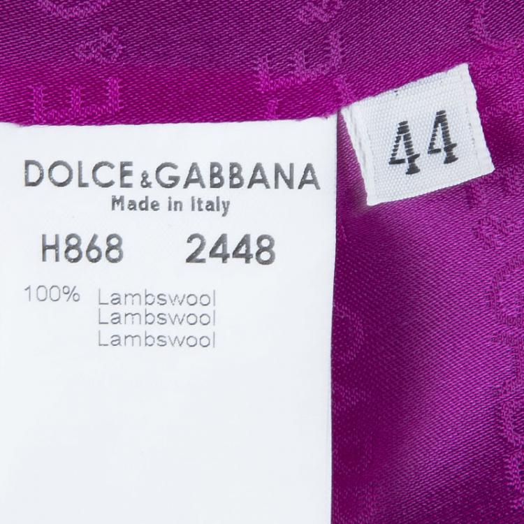 Pre Owned Dolce and Gabbana Brown Houndstooth Lambswool Blazer M