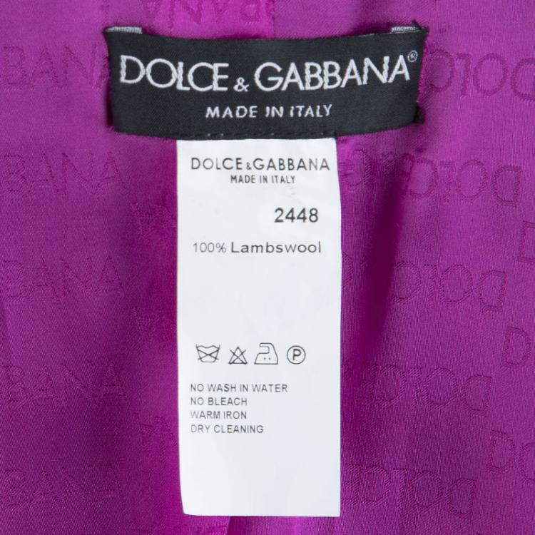 Pre Owned Dolce and Gabbana Brown Houndstooth Lambswool Blazer M