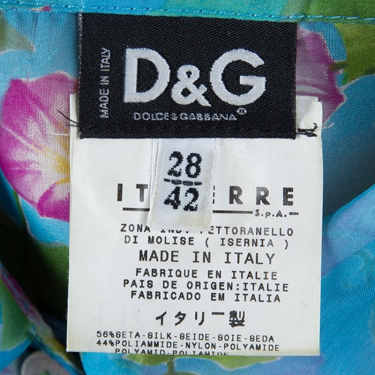 Pre Owned Dolce and Gabbana Multicolor Floral Print Sheer Chiffon Shirt M