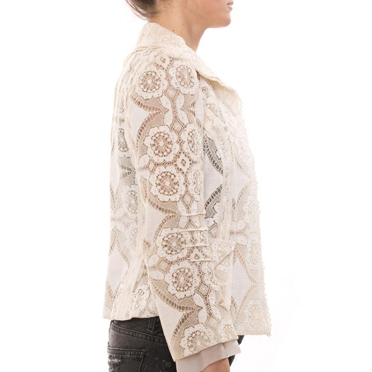 مملوكة مسبقًا Dolce And Gabbana White Lace Jacket M