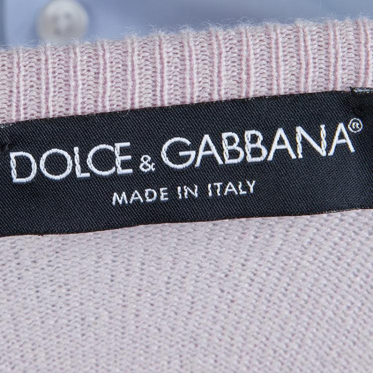 Pre Owned Dolce And Gabbana Pink Floral Printed Cashmere Vest M