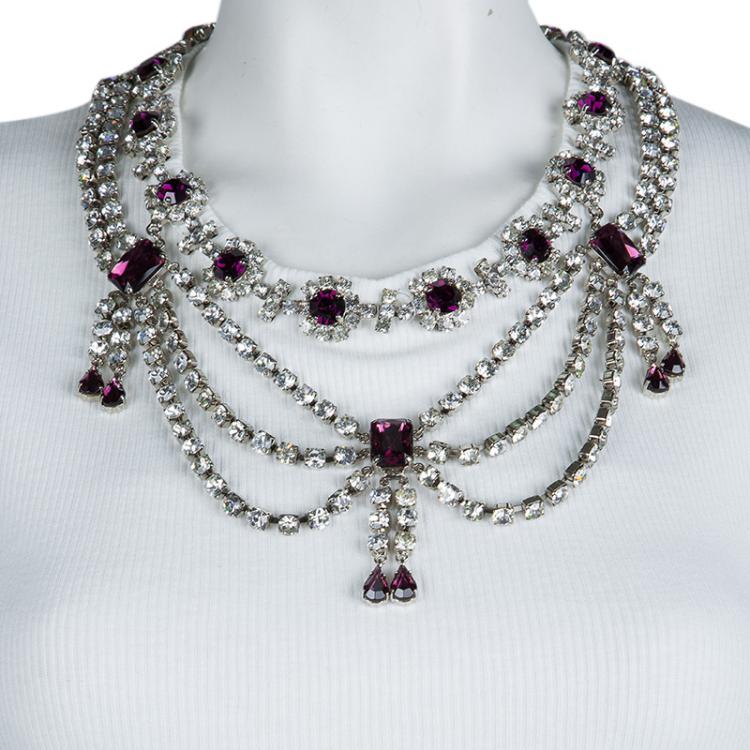 Pre Owned Dolce and Gabbana White Rib Jersey Embellished Necklace Detail Sleeveless Tank Top M