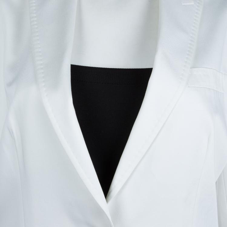 Pre Owned Dolce And Gabbana White Cotton Tailored Blazer M