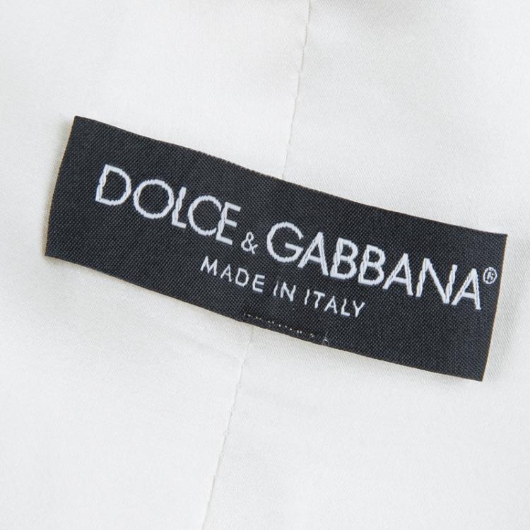 Pre Owned Dolce And Gabbana White Cotton Tailored Blazer M
