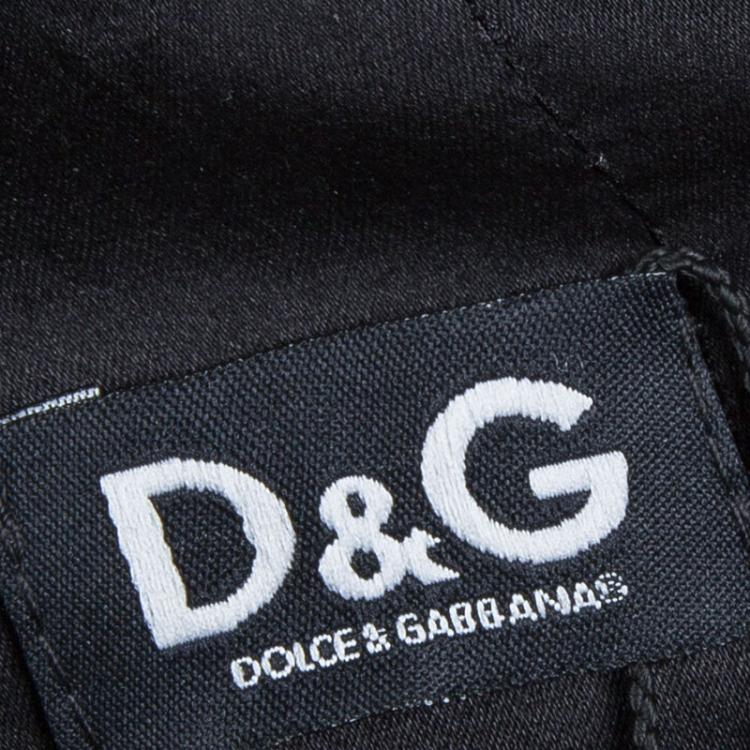 Pre Owned Dolce and Gabbana Grey Ruched High Waist Pencil Skirt M