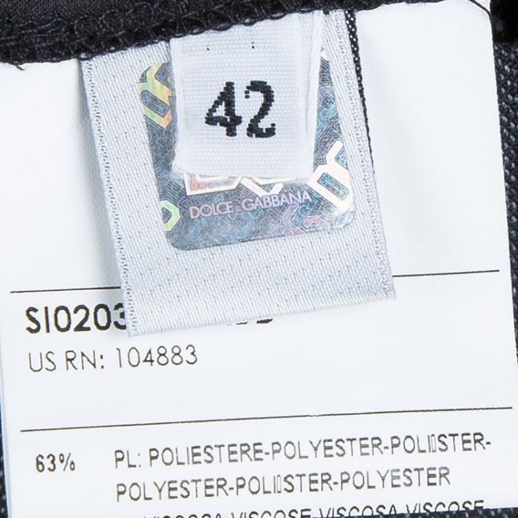 Pre Owned Dolce and Gabbana Grey Ruched High Waist Pencil Skirt M