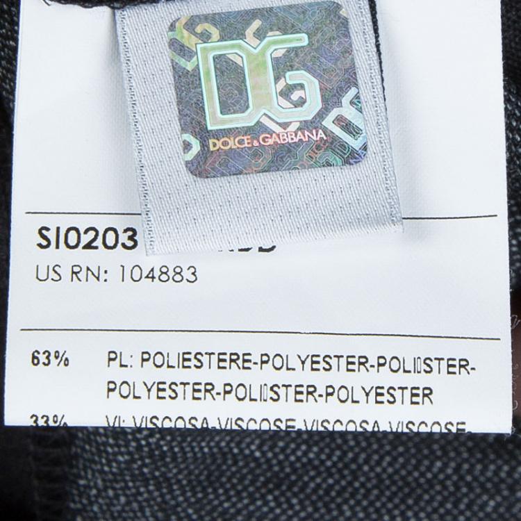 Pre Owned Dolce and Gabbana Grey Ruched High Waist Pencil Skirt M