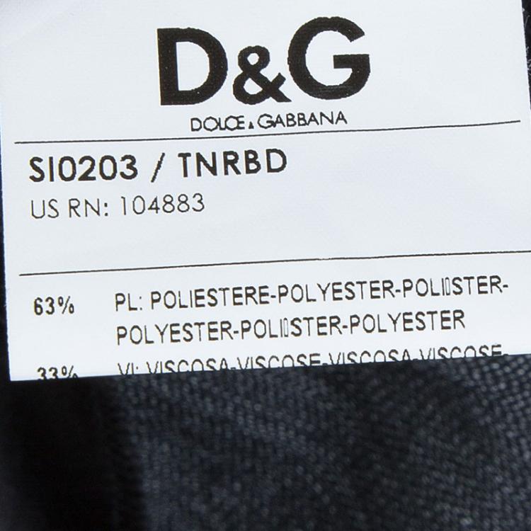 Pre Owned Dolce and Gabbana Grey Ruched High Waist Pencil Skirt M