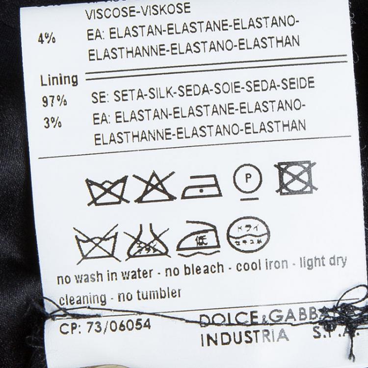 Pre Owned Dolce and Gabbana Grey Ruched High Waist Pencil Skirt M