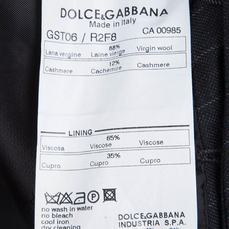 Pre Owned Dolce and Gabbana Grey Pinstriped Wool Blazer M