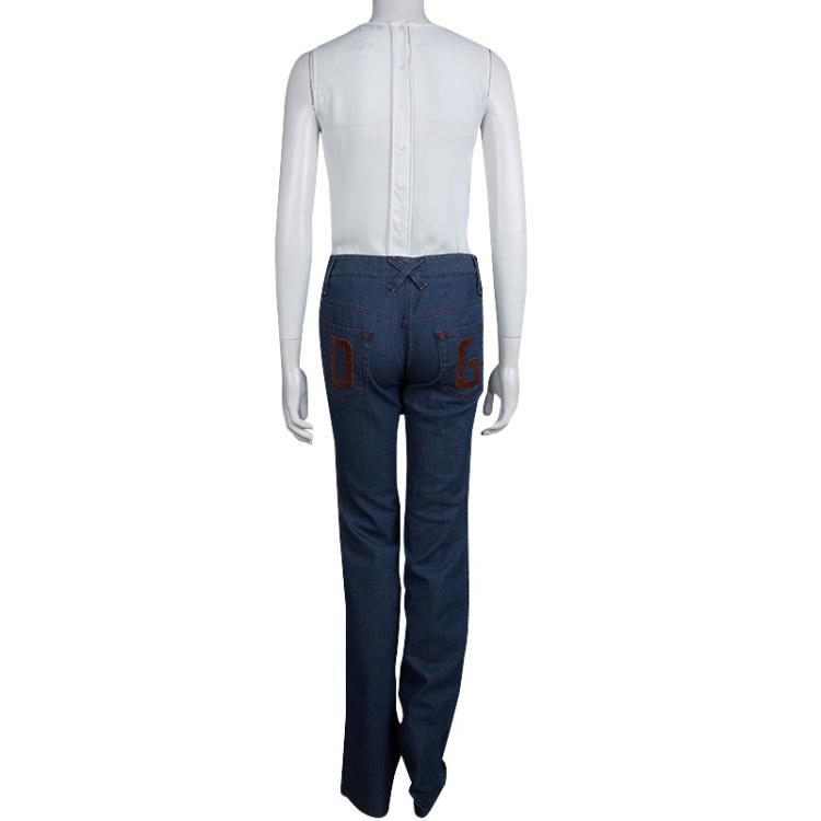 Pre Owned Dolce and Gabbana Indigo Denim Boot Cut Jeans S