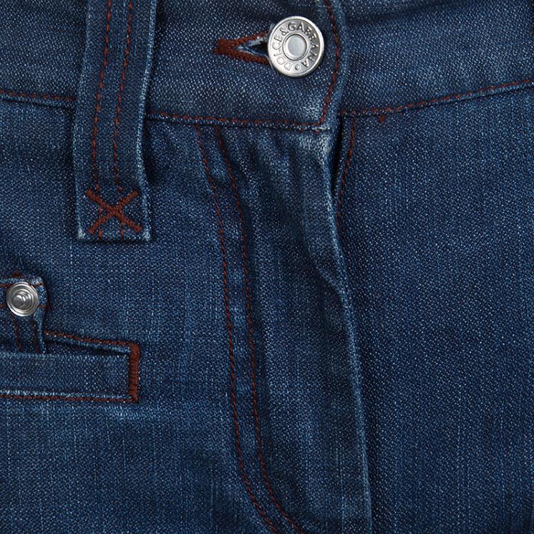 Pre Owned Dolce and Gabbana Indigo Denim Boot Cut Jeans S