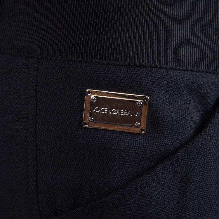 Pre Owned Dolce and Gabbana Black Wool Straight Fit Pants S