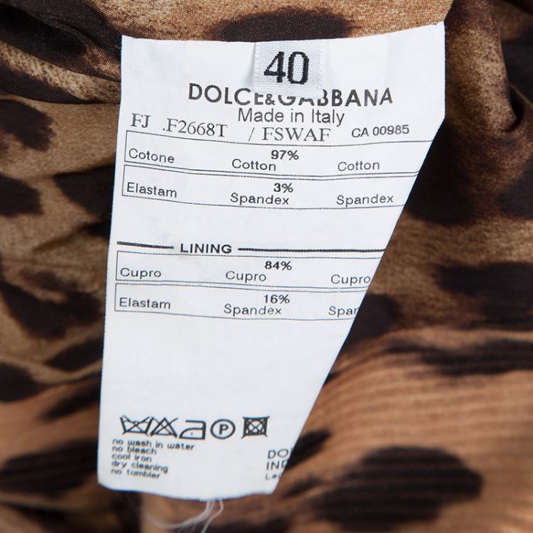 Pre Owned Dolce and Gabbana Leopard Print Corduroy Blazer S