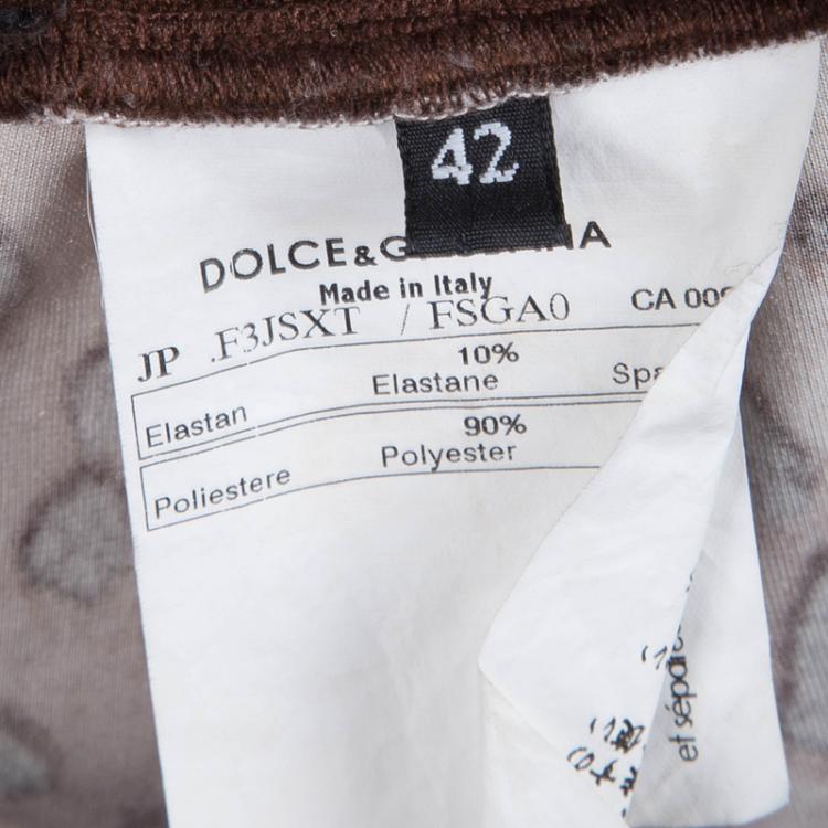Pre Owned Dolce and Gabbana Leopard Printed Velvet Bermuda Shorts M