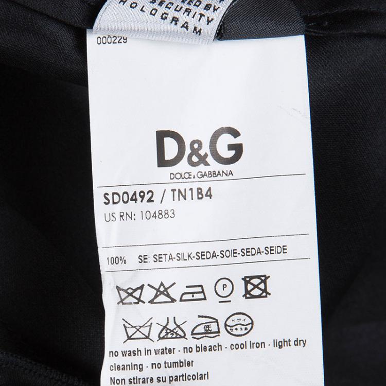 Pre Owned Dolce and Gabbana Black Silk Draped Pleated Sleeveless Dress M