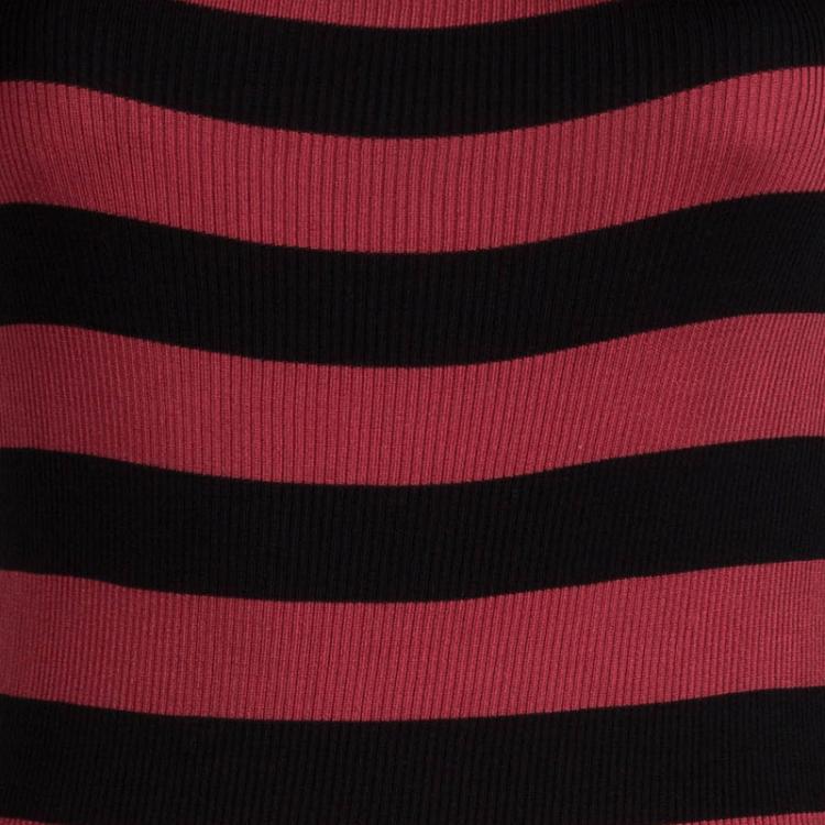 مملوكة مسبقًا Dolce And Gabbana Red and Black Striped Ribbed Tank Top S