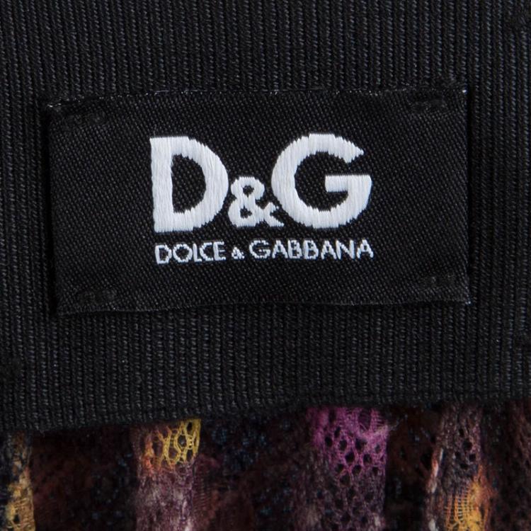 مملوكة مسبقًا Dolce and Gabbana Multicolor Floral Lace Gathered Sleeveless Dress M